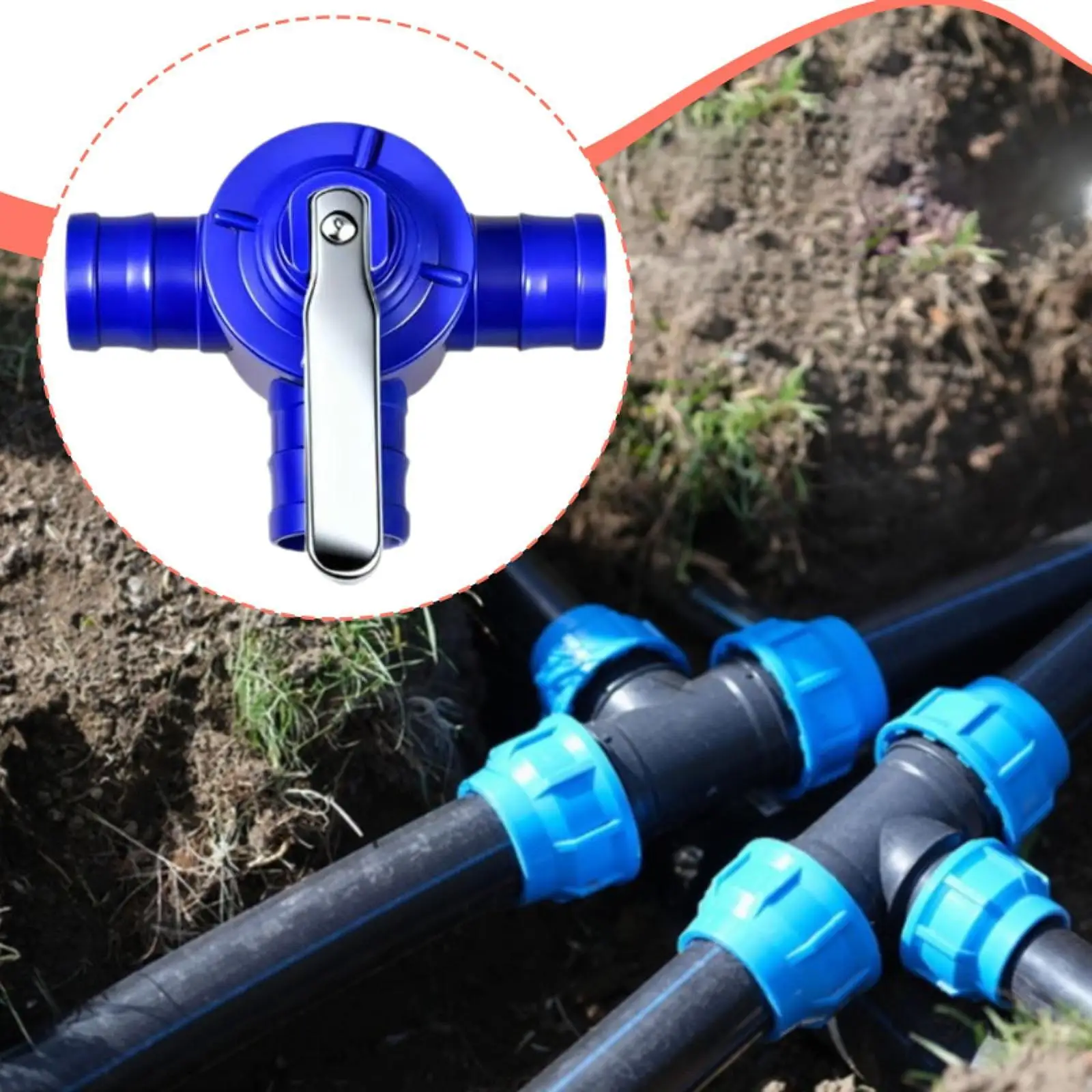 3 Way Hose Splitter Direct Replace Sturdy Simple Installation,Blue Heavy Duty,Water Hose Connector for Lawns Agricultural Fields