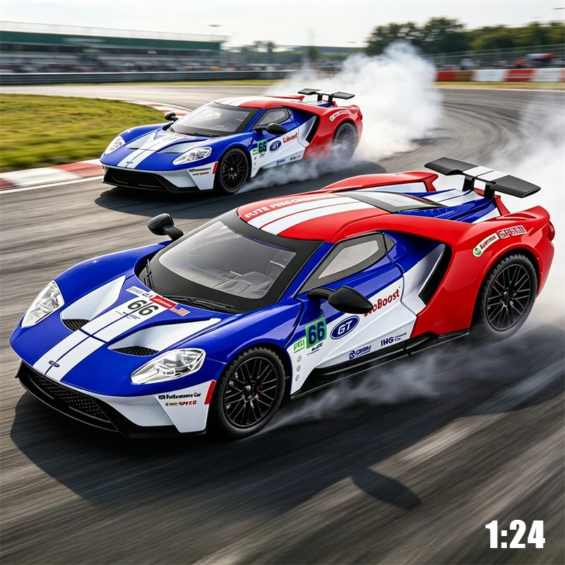 

1:24 GT Supercar Alloy Diecasts & Toy Vehicles Metal Toy Car Model Sound and light Collection Gift Toy