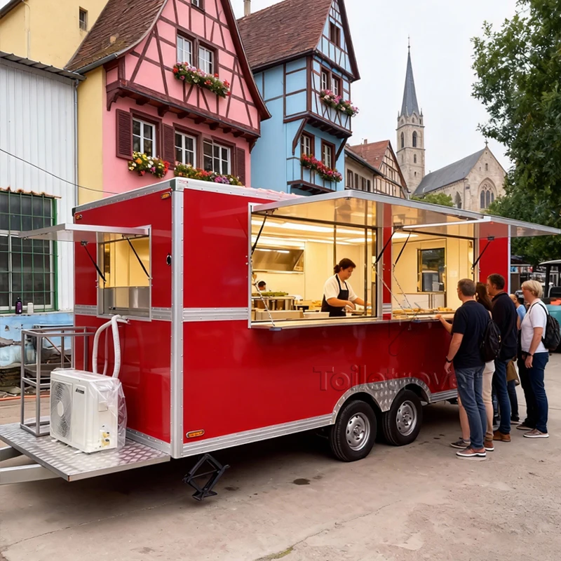 

New Design Foldable Container Food Truck Pizza Fully Equipped Mobile Food Trailer Outdoor Fast Food Truck Trailer for Wedding