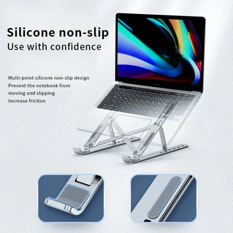 Macbook Air ProおよびiPad用の折りたたみ式ラップトップスタンド,人間工学に基づいたスタンド,ノートブックホルダー,ポータブルタブレット,コンピューターサポート