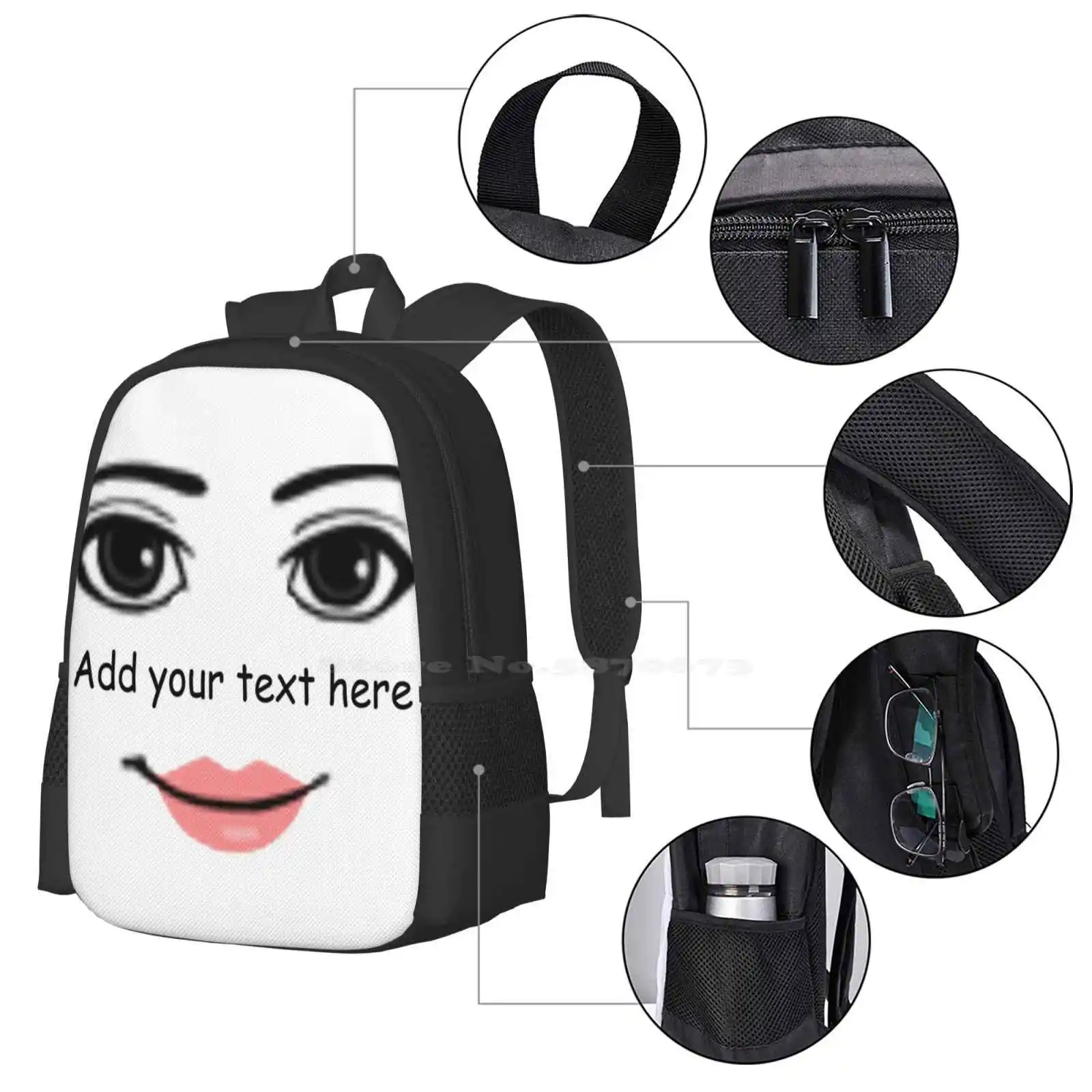 Woman Face Hot Sale Schoolbag Backpack Fashion Bags Woman Face Meme Dank Cursed Gamer