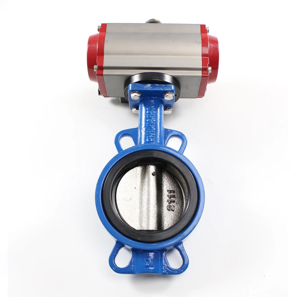 DN100 DN200 PN16  wafer type DC AV Electric Actuator control  sanitary Wafer butterfly valve for water