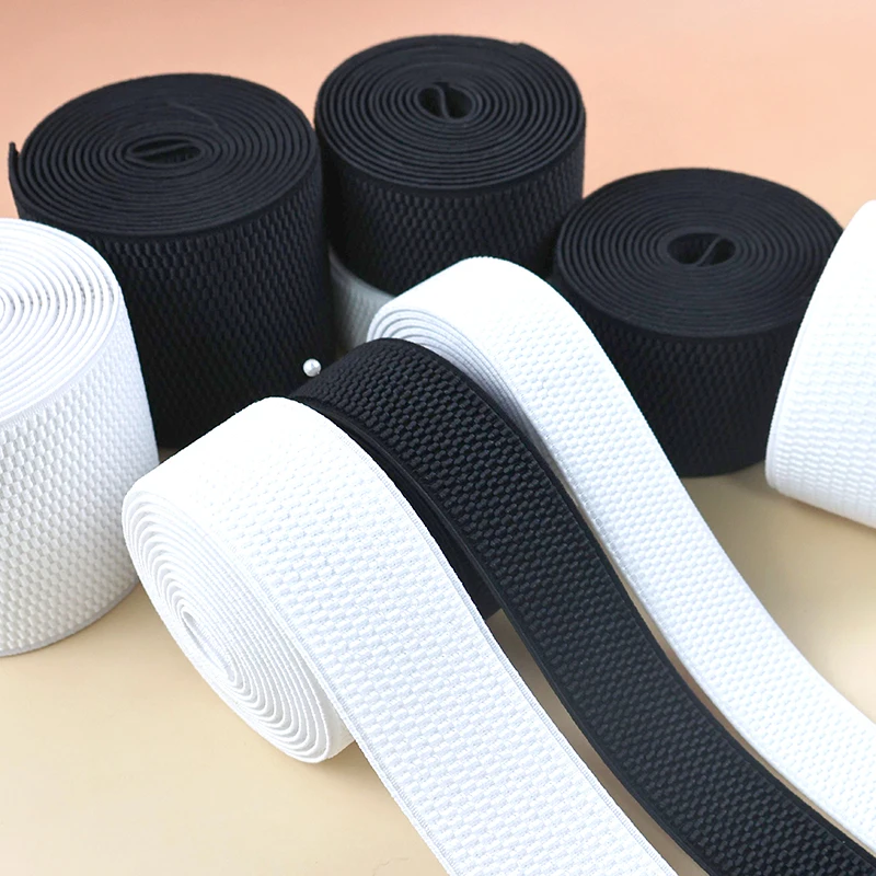 1/2/5M Elastic Bands 25-100mm Black White Extra Wide Rubber Band Abdomen Girdle Sewing Bungee Webbing Tape Loom Belt Supplies