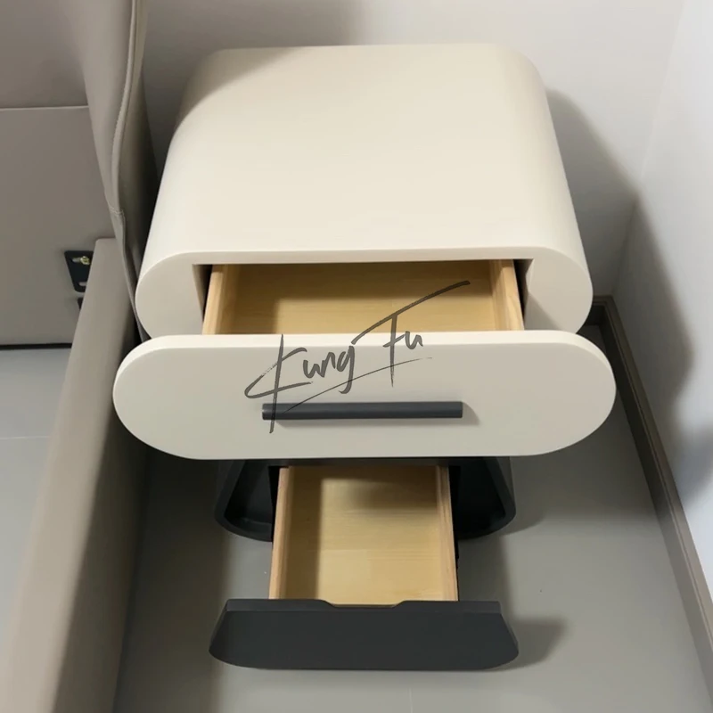 Modern simple bedside table Lightweight luxury small bedroom Small size storage bedside table