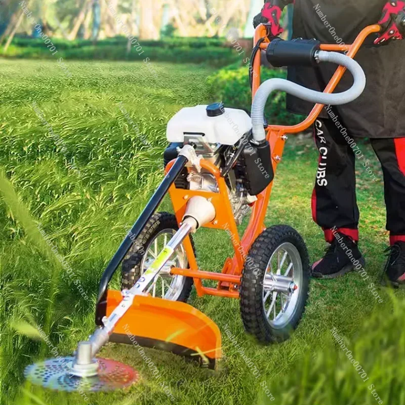 Multifunctional Gasoline Grass Mower, Hand Push, Two Stroke, Small Grass Milling Machine for Cultivation, Agricultural, Househol