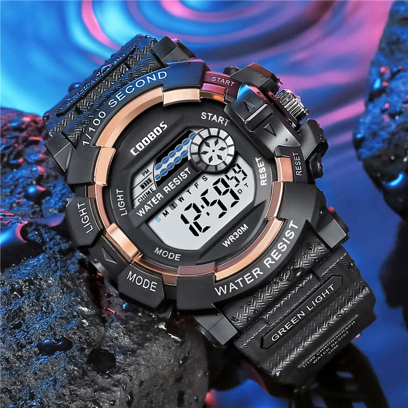 COOBOS Sports Digital Watches for Kids Fashion Waterproof LED Electronic Watch Military Outdoor Children\'s Wristwatch reloj niño