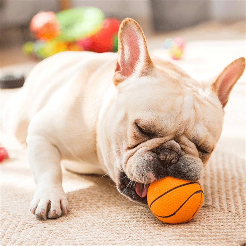 Soft Squeaky Sound Dog Toy Ball Vinyl Rubgby Football Basketball Interactive Toys For Dogs Puppy Small Medium Large Pets Toy