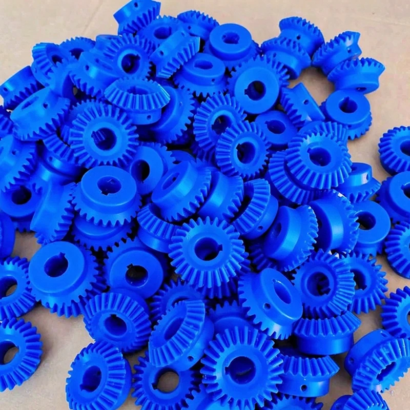 1PCS 1:2 90 Degree 1/1.5/2 Module Bevel Gear 15 Teeth - 40 Teeth Blue Nylon Meshing Angle Gear Round Bore & Keyway Bore