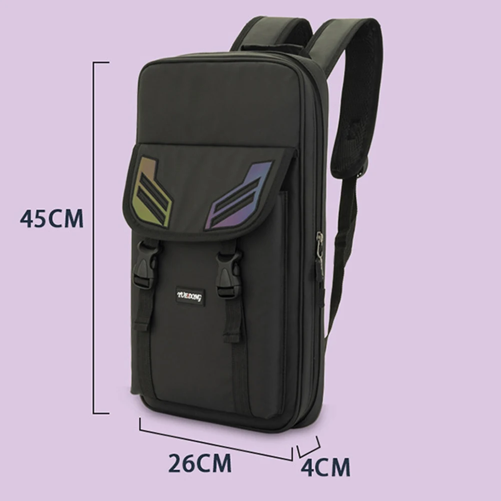 Borsa per bacchette zaino custodia per il trasporto custodia per batteria accessori per bacchette tasche due scomparti custodia per il trasporto con