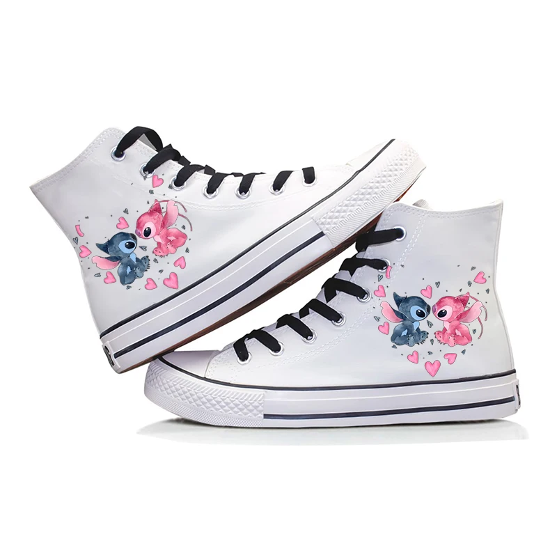 Lilo Stitch Canvas Sneakers High Top Canvas Shoes Cute Cartoon Shoes Summer Fashion Casual Sports Streetwear Sneakers