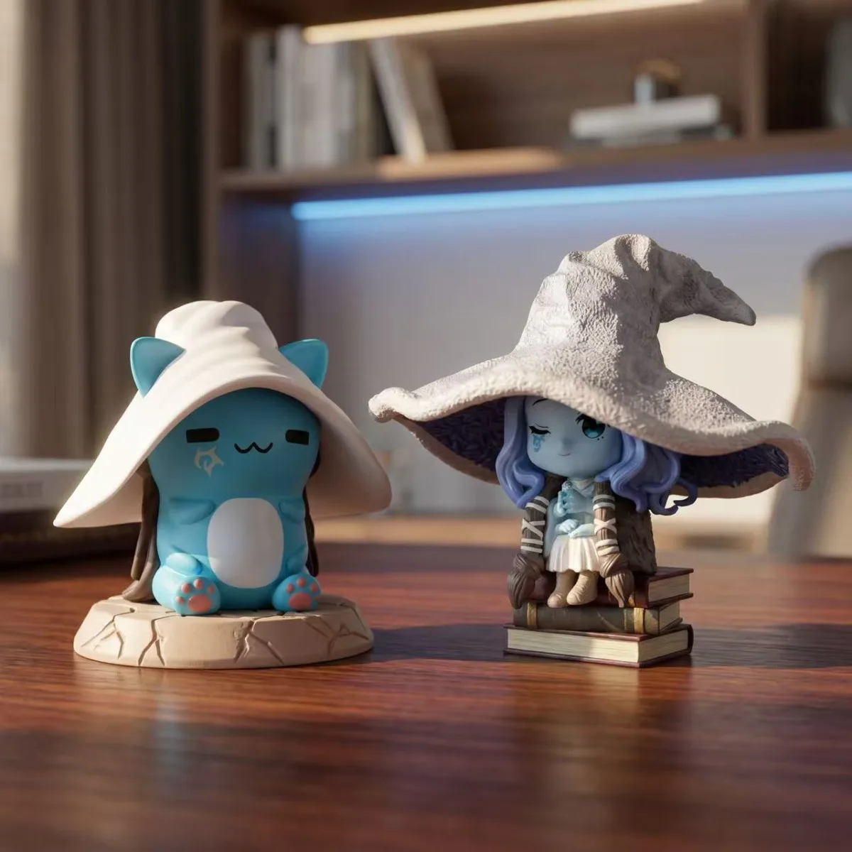 Figura de Ranni Chibi de Elden Ring de 3.5 pulgadas (9 cm), Par de Muñecos de Gato Bugcat Capoo, Mini Estatua, Decoración de Escritorio, Juguete Coleccionable de Anime, Regalos