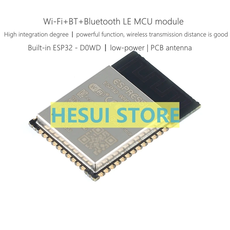 ESP32-WROOM-32D-H4 Wi-Fi+ Bluetooth dual-mode 4MB flash 32-bit dual-core MCU module