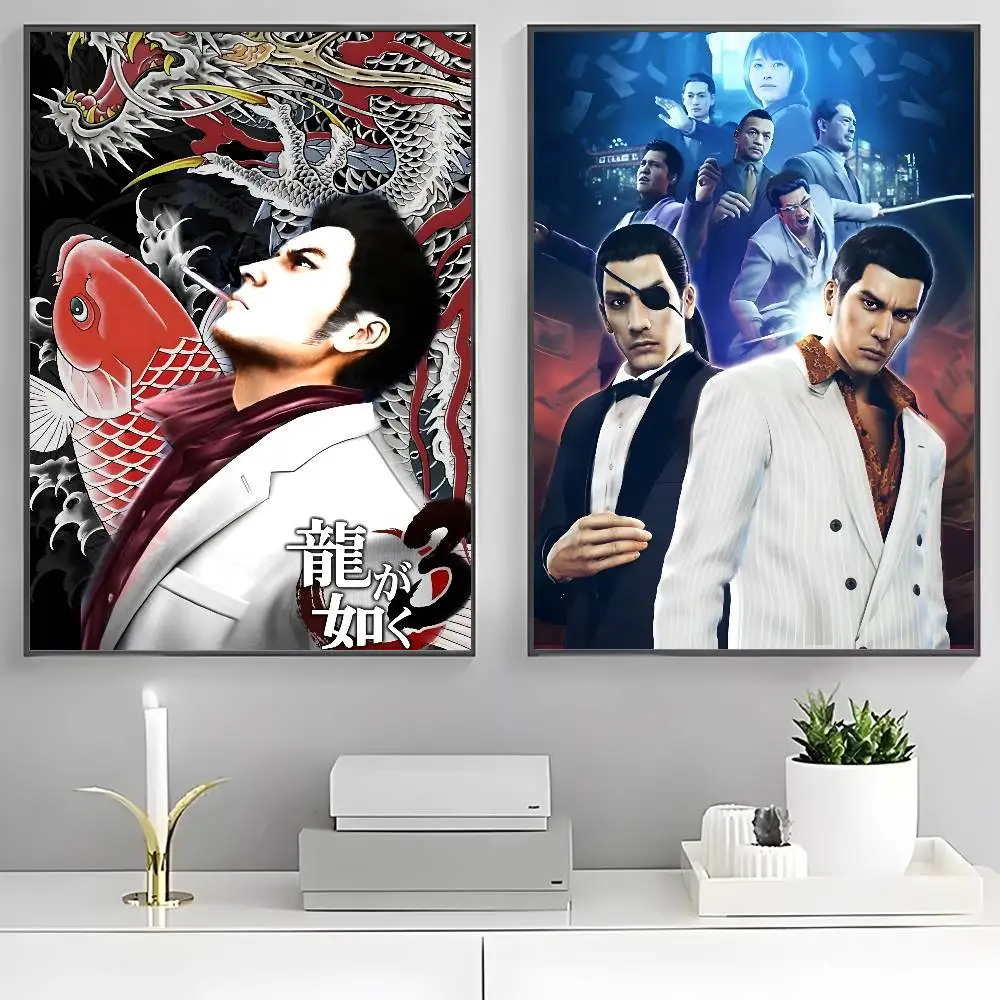 ملصق لعبة Yakuza Like A Dragon لديكور المنزل عالي الدقة على الحائط اللاصق المقاوم للماء لتزيين غرفة المعيشة وغرفة النوم