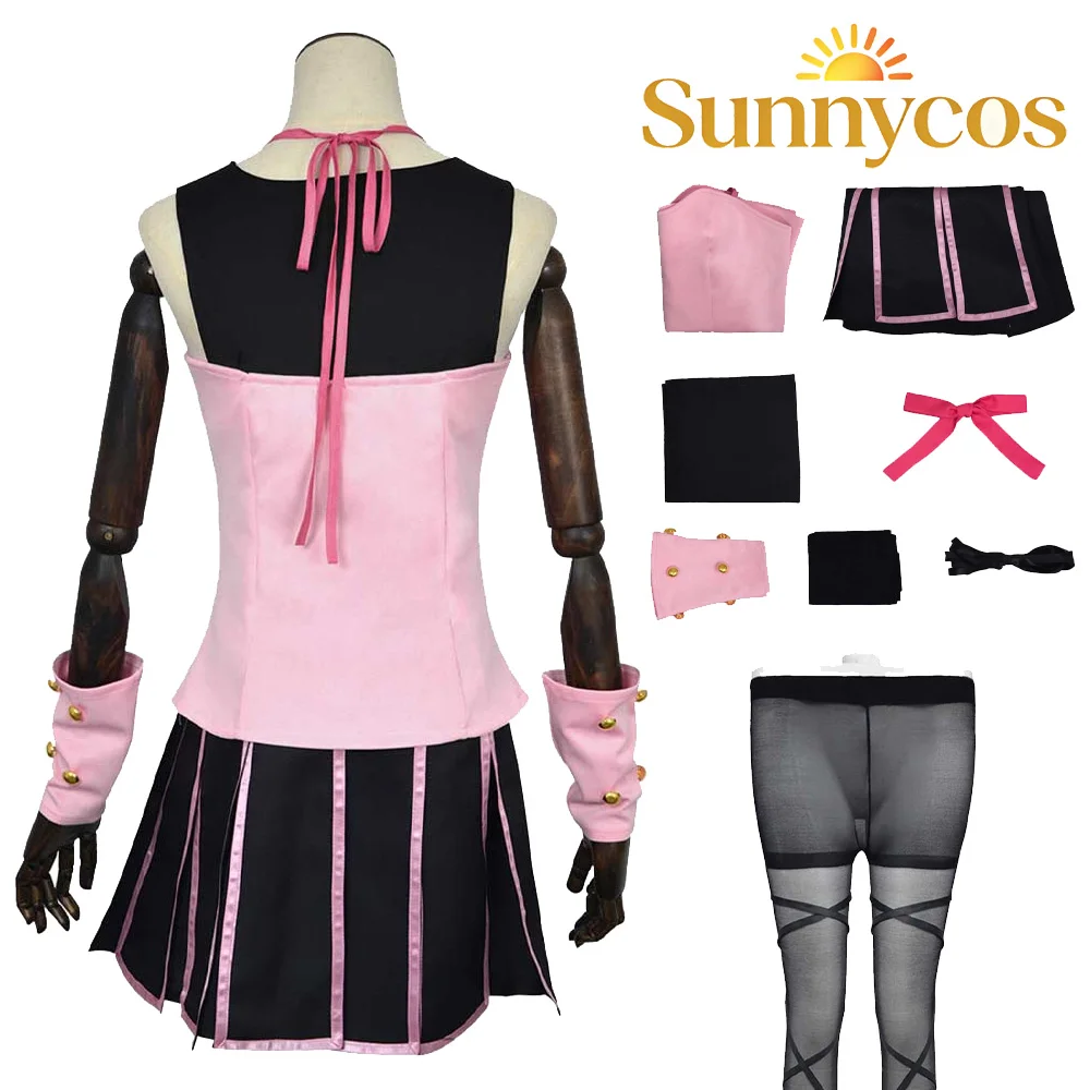 

Lucy Steel Cosplay Pink Suits Shirt Vest Skirt Costume Anime Adventure Fantasia Women Disfraz Outfits Halloween Carnival Clothes