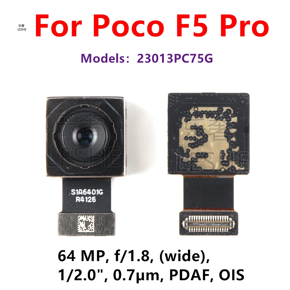 

Задняя широкая камера 64 МП для Xiaomi Poco F5 Pro 23013PC75G, большая основная задняя камера, вид сзади, гибкий кабель, запасные части для смартфона