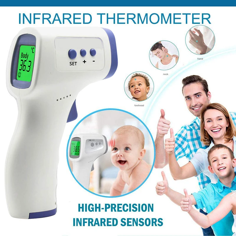 Medical Non-Contact Digital Infrared Forehead Thermometer Body Fever Detector Portable Finger Pulse Oximeter Blood Oxygen Satura