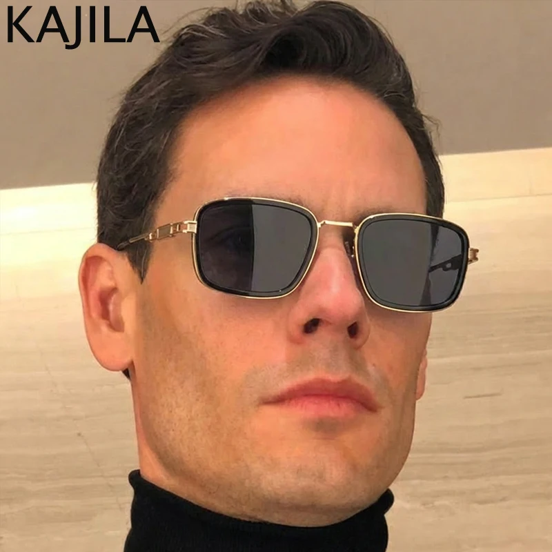 

Polarized Rectangle Punk Sunglasses Men 2026 Luxury Brand Trendy Metal Square Driving Sun Glasses For Male Change Color Shades