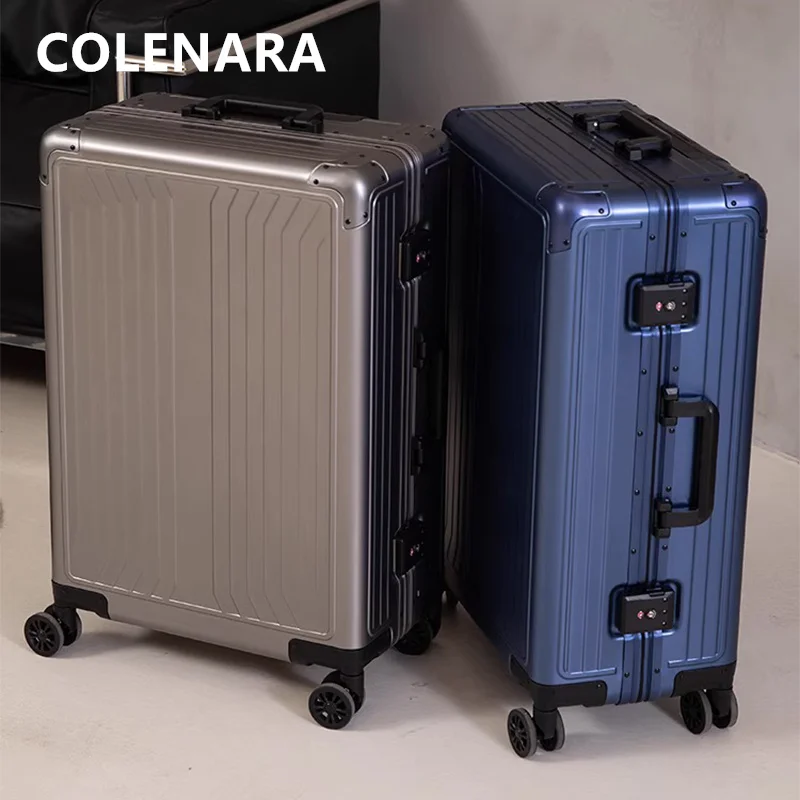 

COLENARA High-quality 20"24"Suitcase Full Aluminum Magnesium Alloy Trolley Case Boarding Box 28 Inches High-capacity Luggage