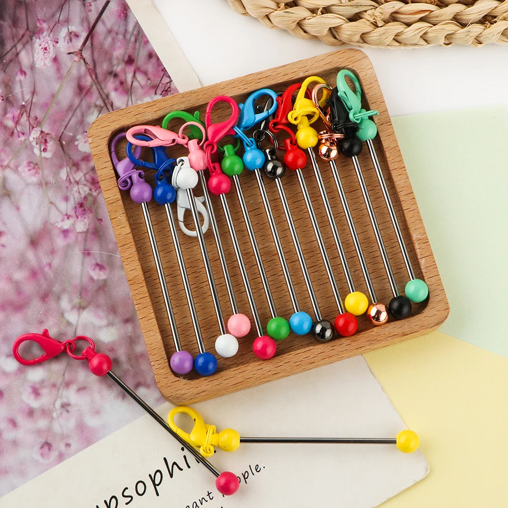 5/10pcs Beadable Keychain Bars Multicolor Lobster Buckle Monochrome Keychain Strip DIY Keychain Jewelry Craft Hanging Accessorie