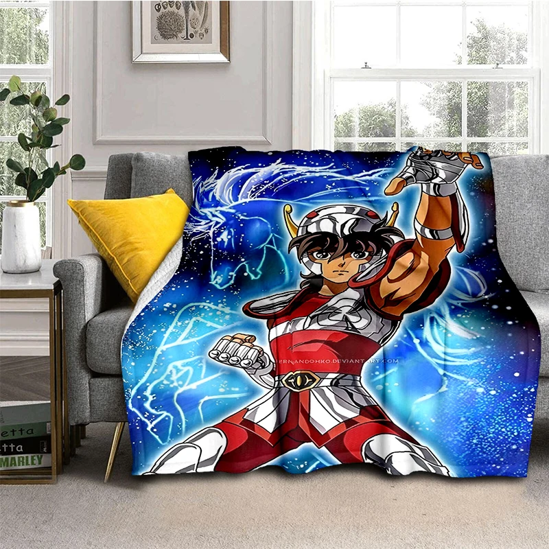 Cartoon Anime S-Saint S-Seiya Super Soft Throws Blanket,Warm Cozy Blanket for Bed,Sofa,Bedroom,Living Room,Travel,Camping,Hiking