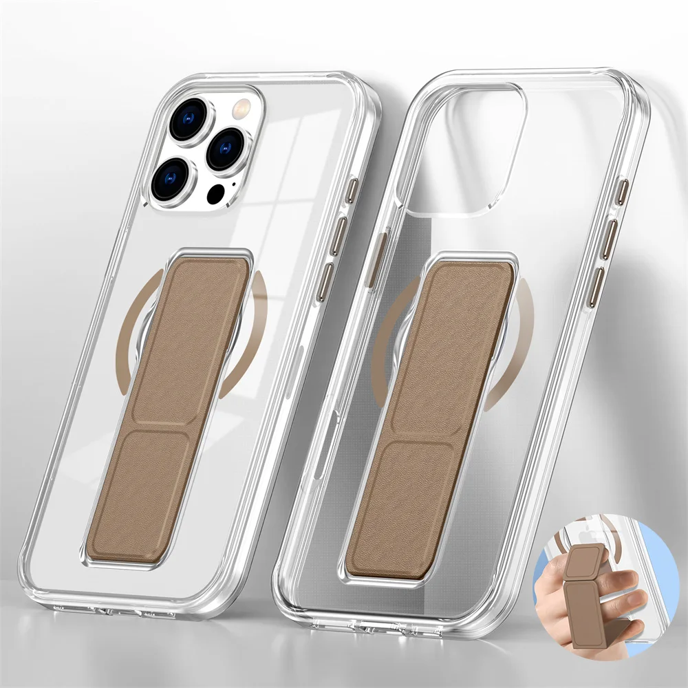 Luxuriöse faltbare Armband-Ständer, magnetische Handyhülle für iPhone 15 16 Plus 14 13 12 Pro Max, stoßfeste, schützende, dünne Rückseite