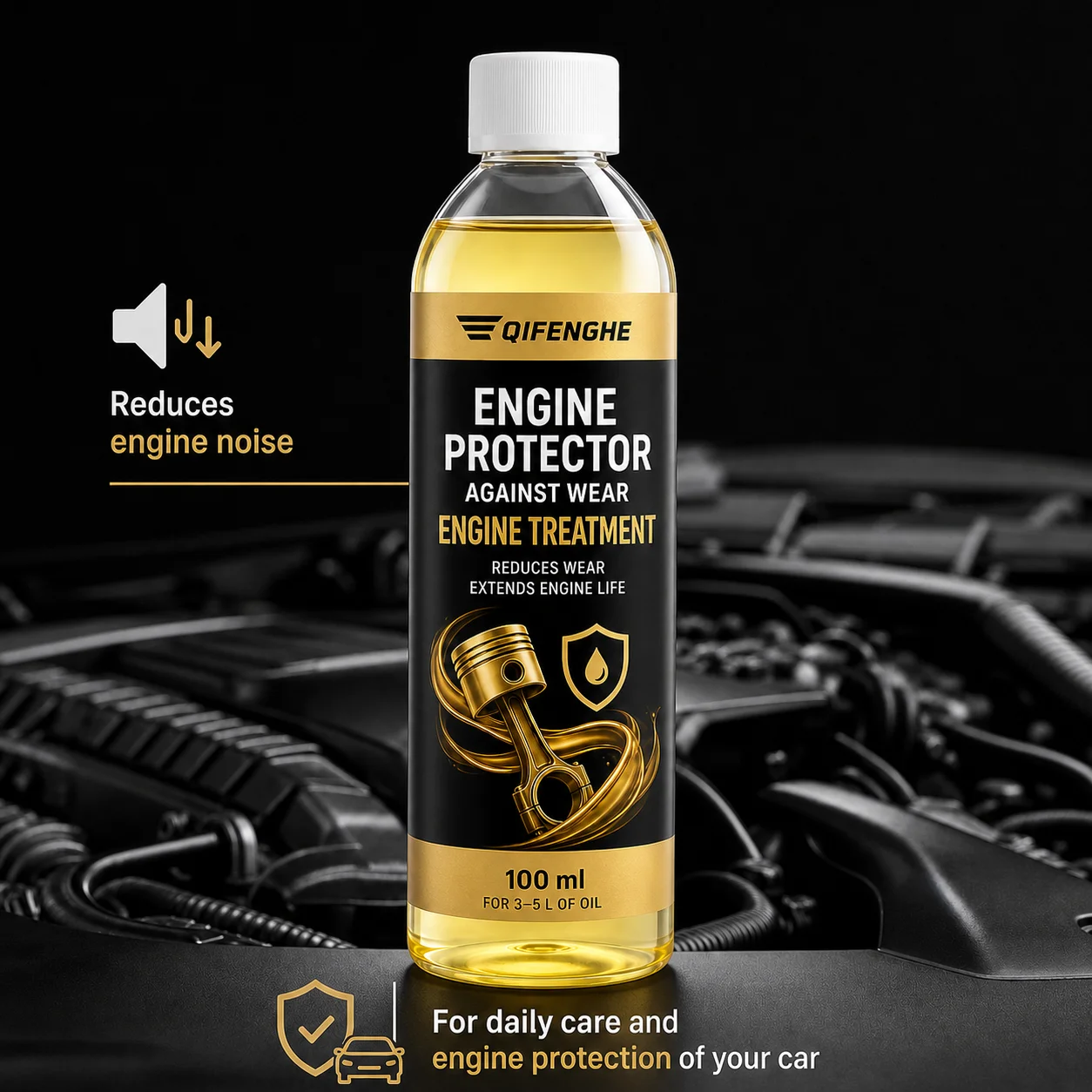 Engine Anti-Wear Protector 100ml, Engine Oil Additive Treatment, Reduce Engine Noise & Friction, Extend Engine Service Life for