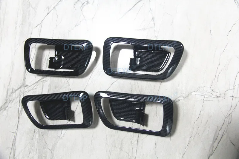 4 Pieces Carbon Inner Door Handle Stickers For Pajero V97 V93 Door Lock Frame For Montero V98 Inner Door Bowl FOR V73 2000-2022