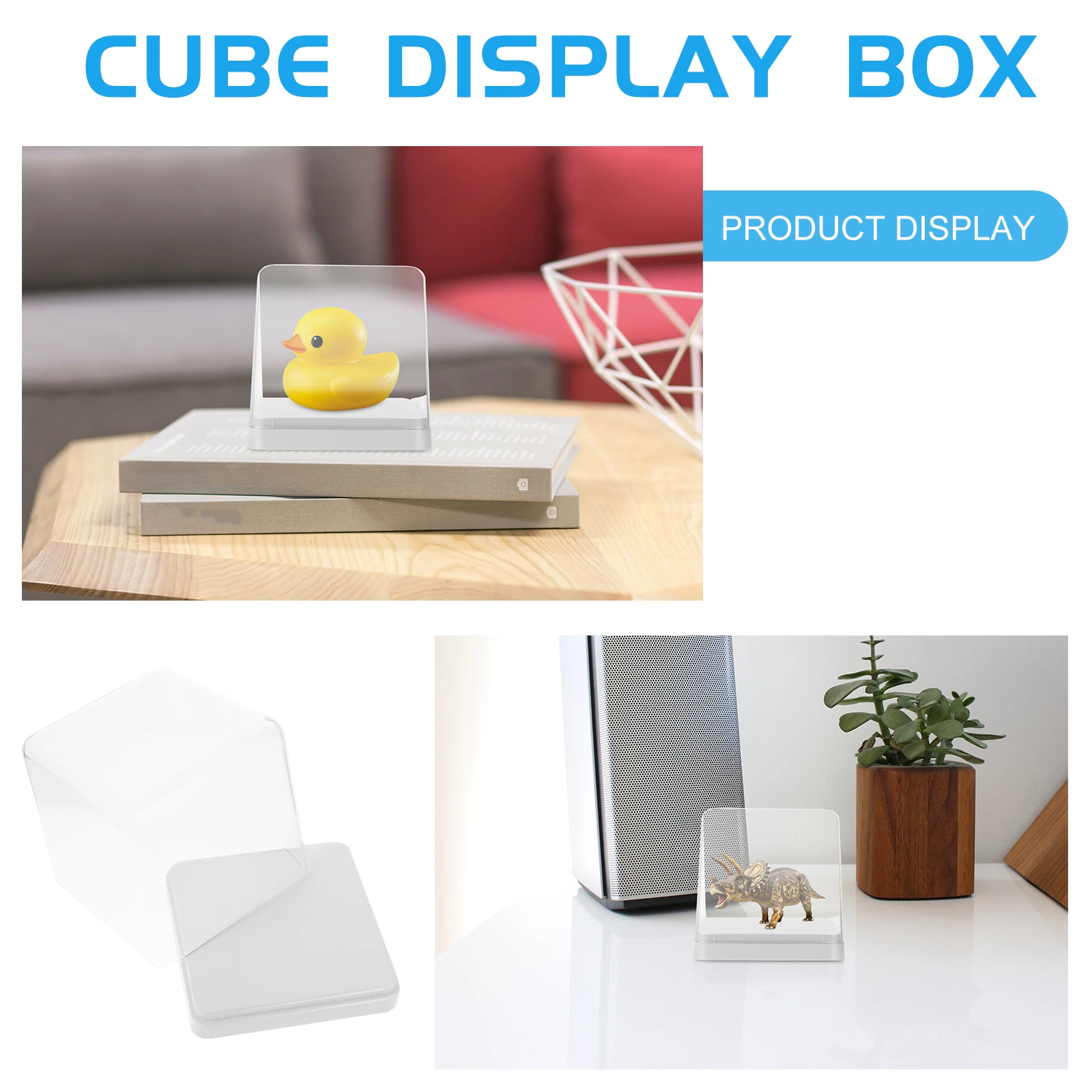 

Acrylic Display Box White Stand Household Collectibles Storage Case Model Stackable Boxes Dust Proof Transparent Cube