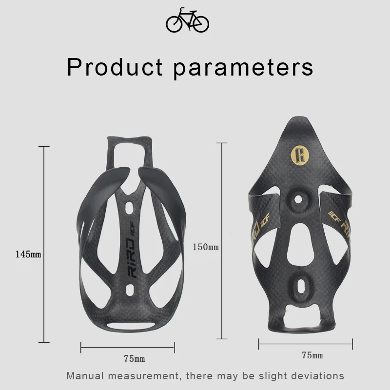 RIRO 20g Full Carbon Fiber Bicycle Water Bottle Cage 2PCS Ultralight MTB Road Bike Universal Bottle Holder Cycling Equipment