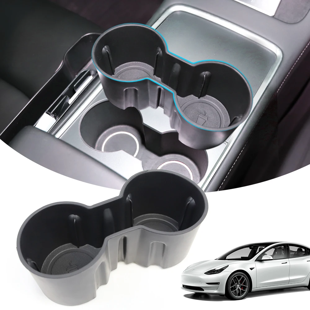 

Water Cup Holder Storage Box For Tesla Model 3 Model Y 2021 2022 Storage Box Console Cup Holder Storage Box Car Interior Supplie