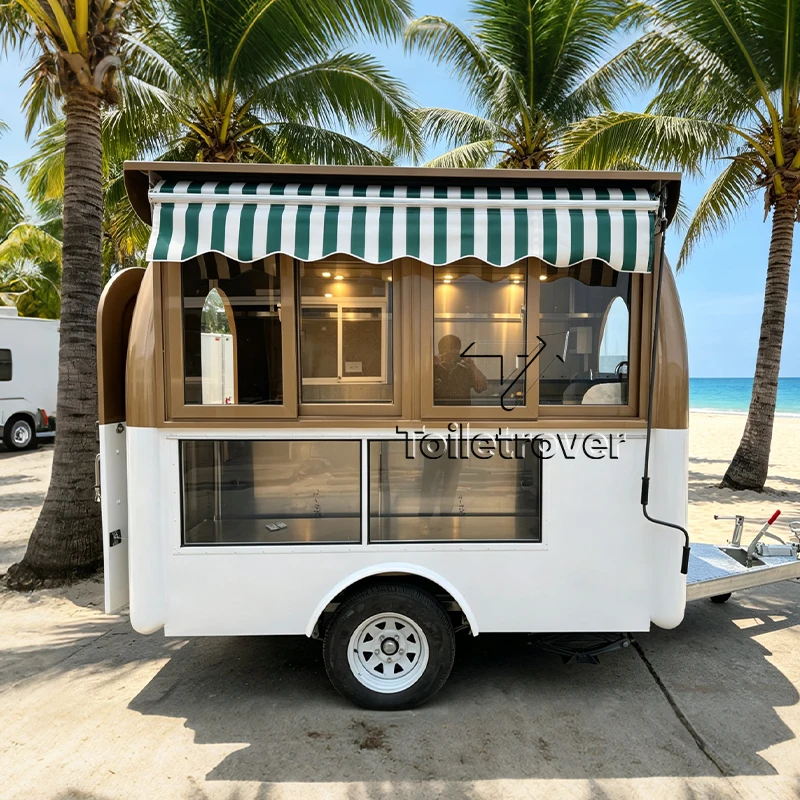 Vintage Food Trailer Tacos Barbecue Popcorn Cart French Fries Trailer Street Mobile Food Trucks for Outdoor Catering Events