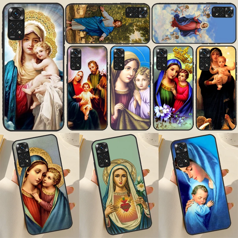 Religious Mary and Jesus Case For Xiaomi Redmi Note 12 Pro Note 8 9 10 11 Pro 9S 10S 11S 12S Redmi 9C 10A 10C 12C