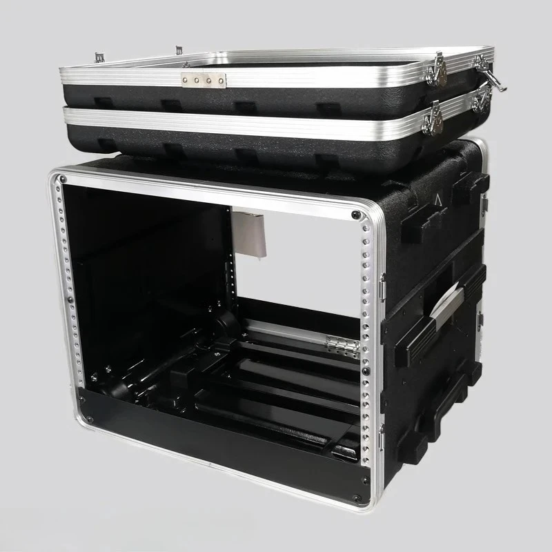 Stage equipment 8UW ABS plastic flight case, 19 - inch rack trolley pulley mobile cabinet