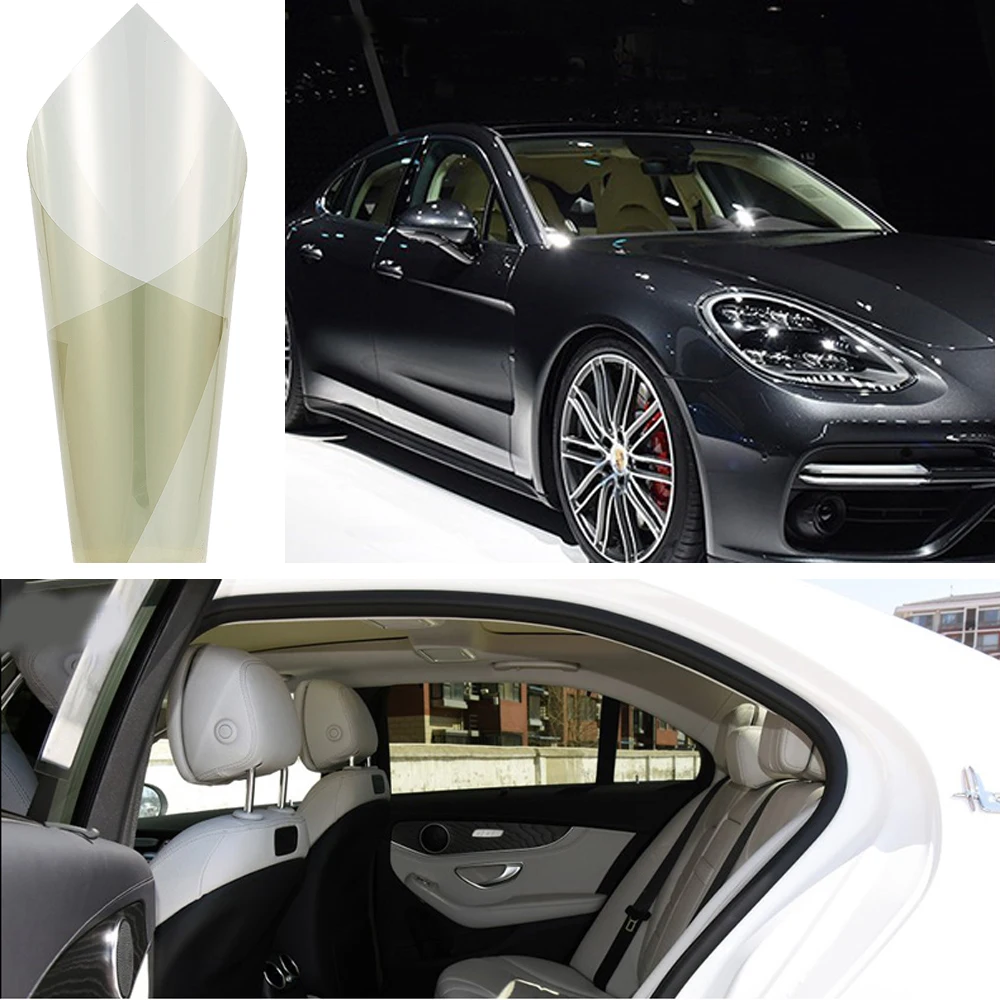 50x300cm VLT 59% Light Olive Car Side Window Tint Glass Tinting Film Sticker UV Block Solar Protection Foils IR37% UV99%