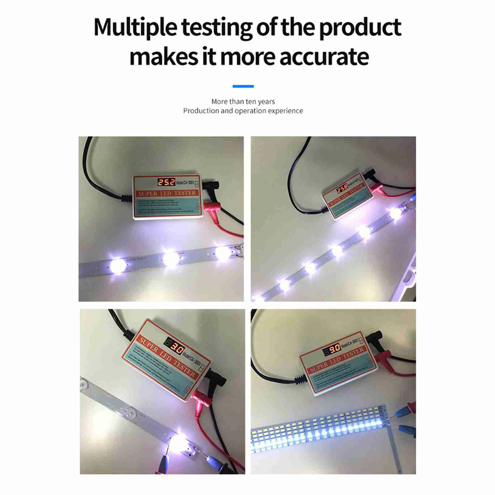 CA-300V portátil lâmpada led contas barra de luz tv backlight tester tiras led contas placa da lâmpada ferramenta teste capacitância diodo tensão
