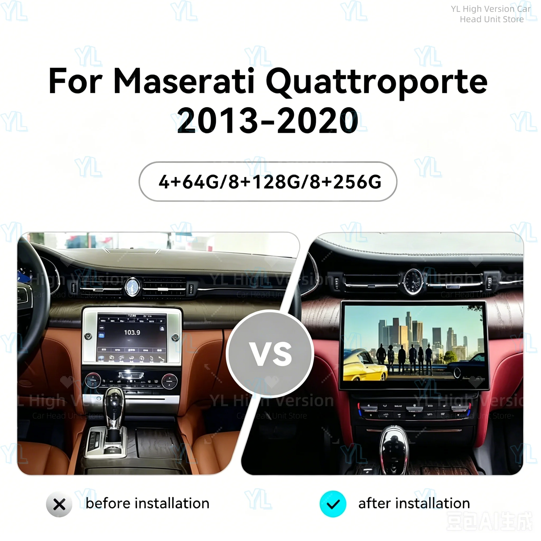 11.6 Inch Android Wireless CarPlay For Maserati Quattroporte 2013-2020 Multimedia Video Player Car GPS Navigation Head Unit DSP