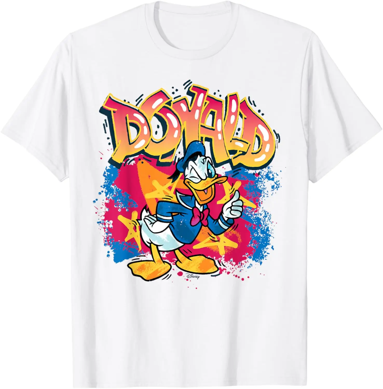 Donald Duck - Street Art Graffiti T-Shirt 100% Cotton Trendy Y2K Short-Sleeve Tee-Soft, Quick-Drying, Moisture-Wicking; Ideal