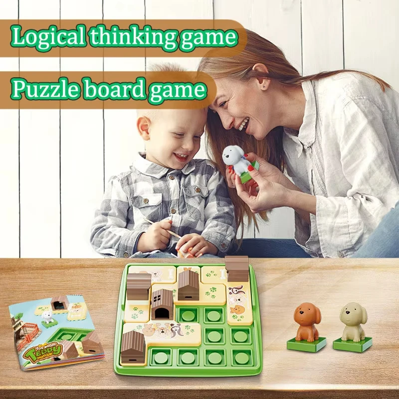 Children Logical Thinking Training Board Game Hidden Dog Maze Puzzles Educational Toys Parent-Child Interactive Game Kids Gift