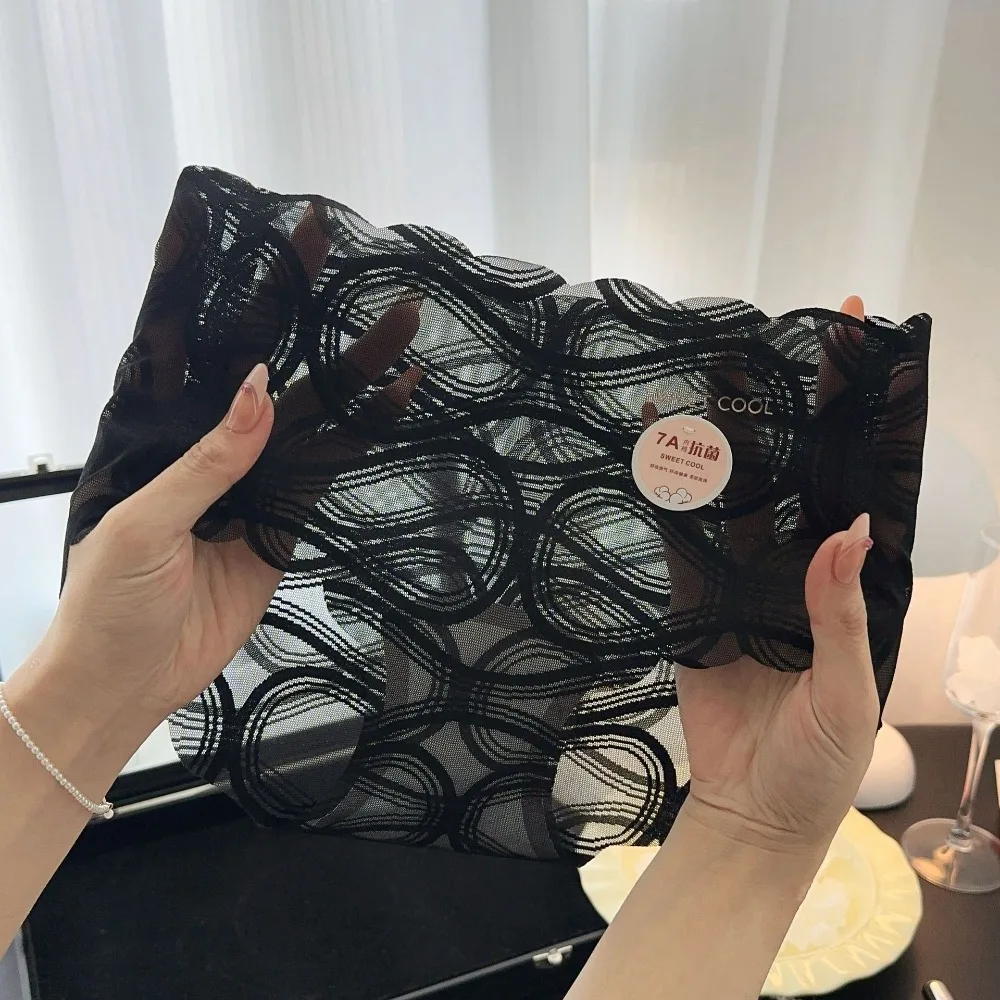 

Модные милые кружевные сетчатые трусики, тонкие хлопковые бесшовные трусы с промежностью, прозрачное нижнее белье для женщин и дам