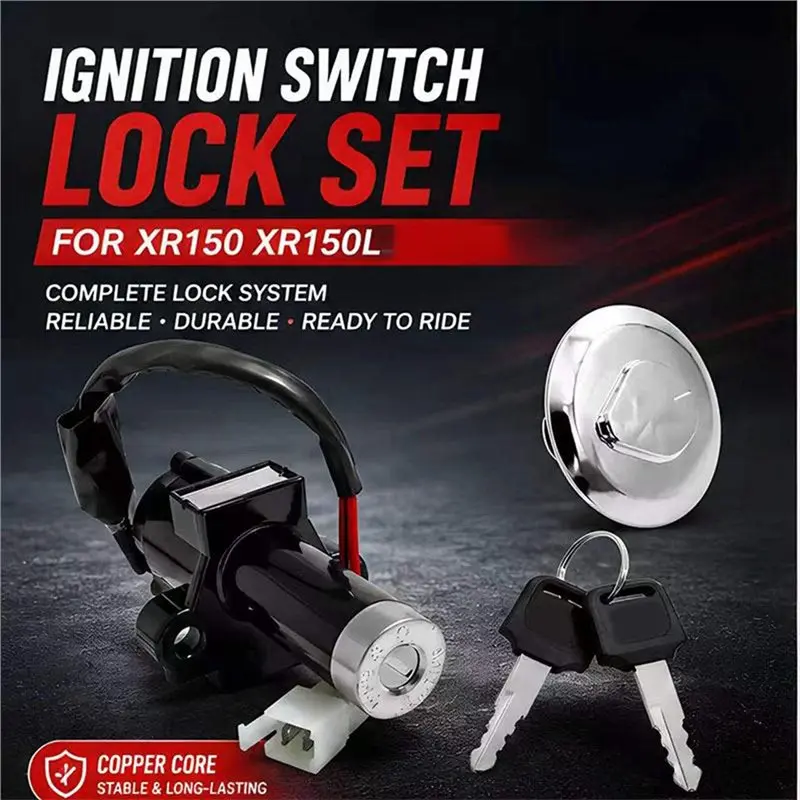 For Honda XR150 XR150L Motorcycle Ignition Switch Lock Fuel Tank Cap With Keys
