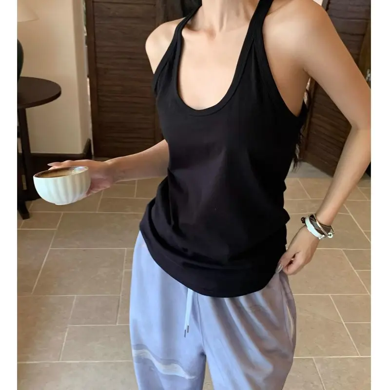 Débardeur sans manches style décontracté été 2026 pour femme – Coupe ajustée, dos nu, tendance streetwear, polyvalent et doux