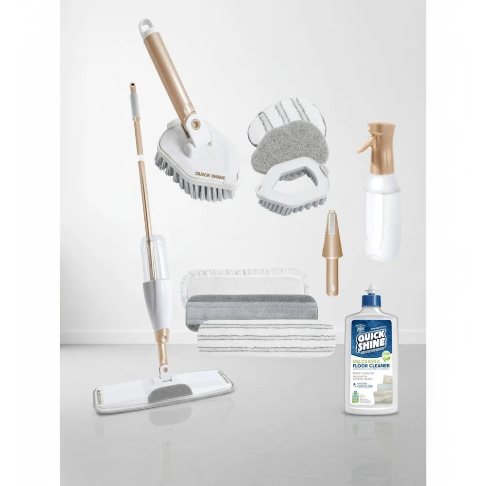 

All-in-One Spray Mop Kit with 11 Attachments | Multi-Surface Floor Cleaner | No Batteries Needed | For Homes with Kids & Pets