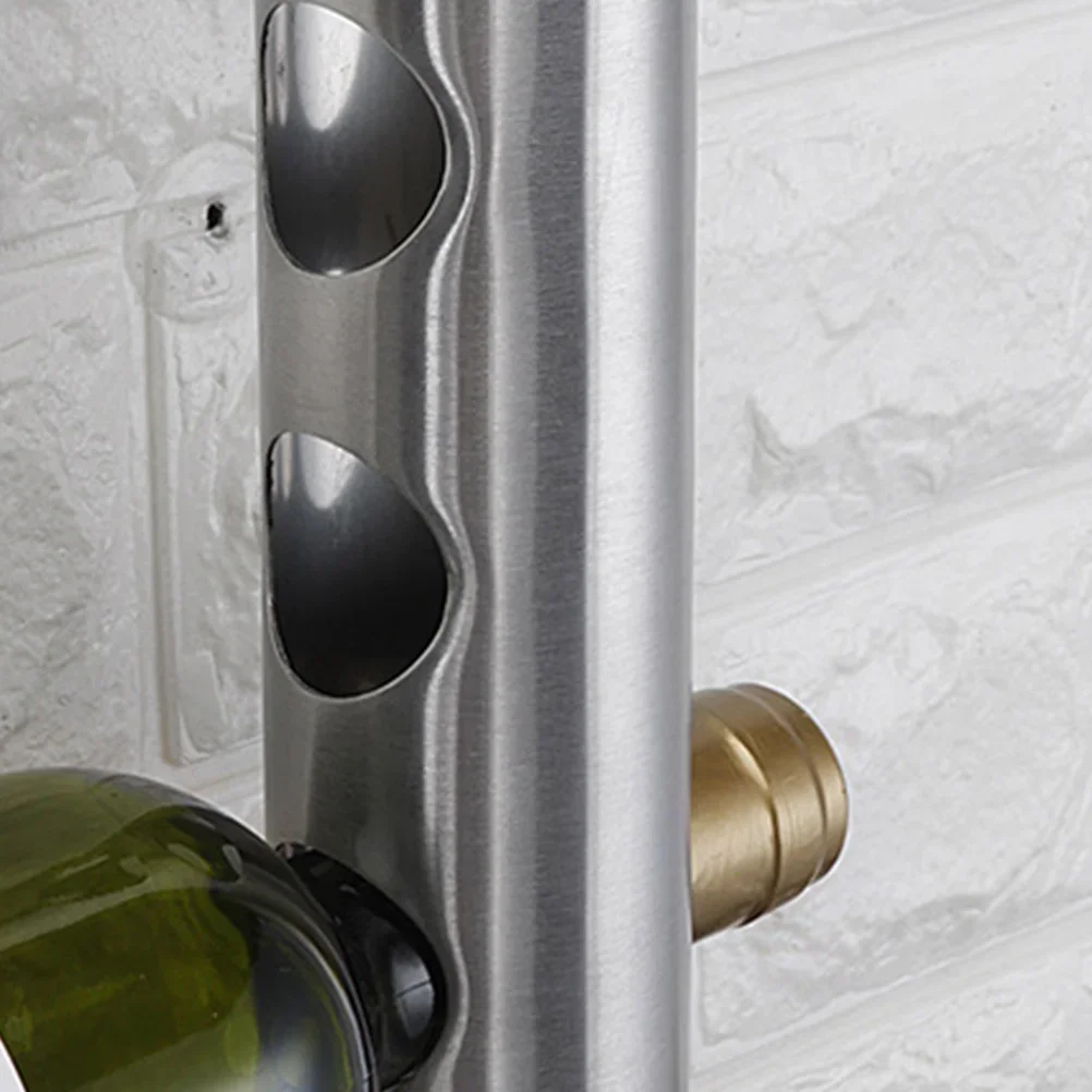 2PCS Home Restaurant Bar Decoration Wall-Mounted Stainless Steel Wine Rack 8 Holes Plating Table Bottle Holder Iron Wine Display