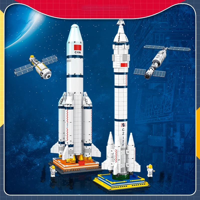 

Space exploration series building blocks toys, super rocket satellite model assembly, children's gifts, space models