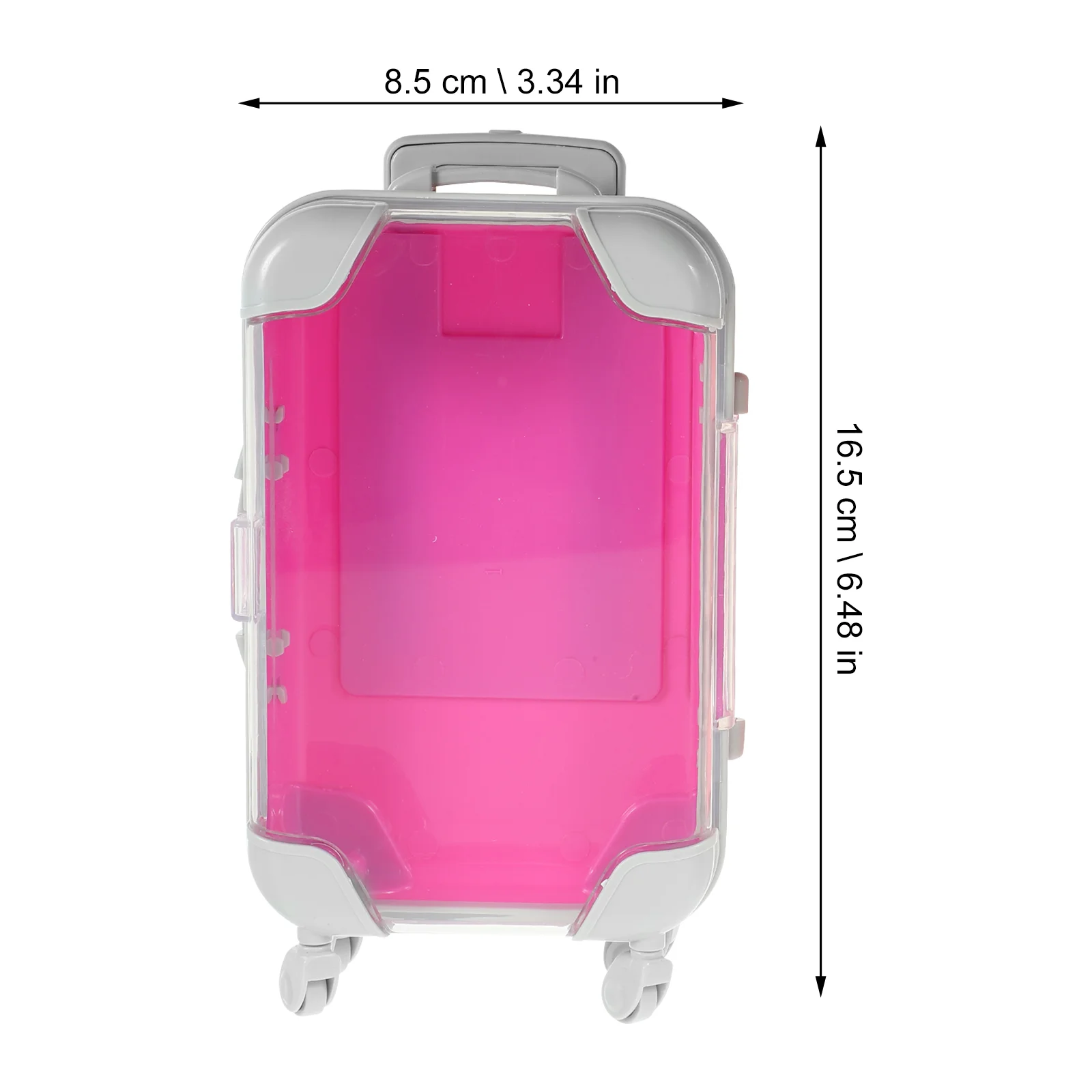 4 Pcs Simulation Trolley Case Mini Makeup Suitcase Clear Gift Boxes Small Women Storage Traveling Cases for Toiletry