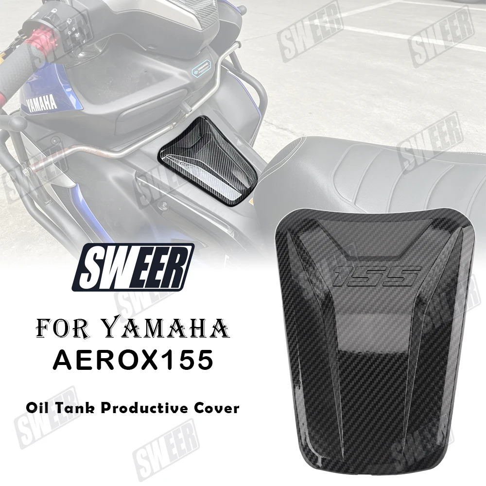 Motorcycle Fuel Tank Carbon Fiber Cover Compatible With Yamaha AEROX155 NVX155 Fuel Tank Protection Guard Accessories
