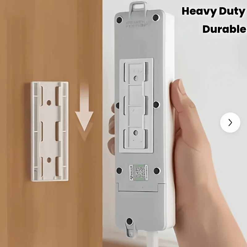 5Pcs Plastic Wall Mount Power Strip Holder, No Drill Removable Organizer for Router, Remote Control & Cable Management