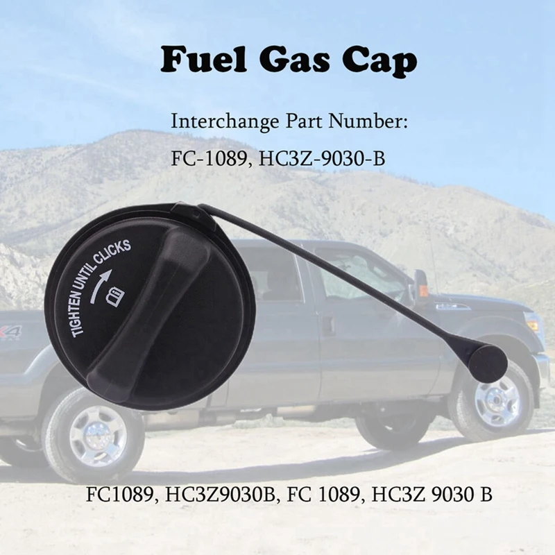 FC1089 Fuel Gas Cap W/ Strap Non-Locking HC3Z-9030-B For Ford F-150 Ranger Edge Mustang Motorcraft Fuel Tank Filler