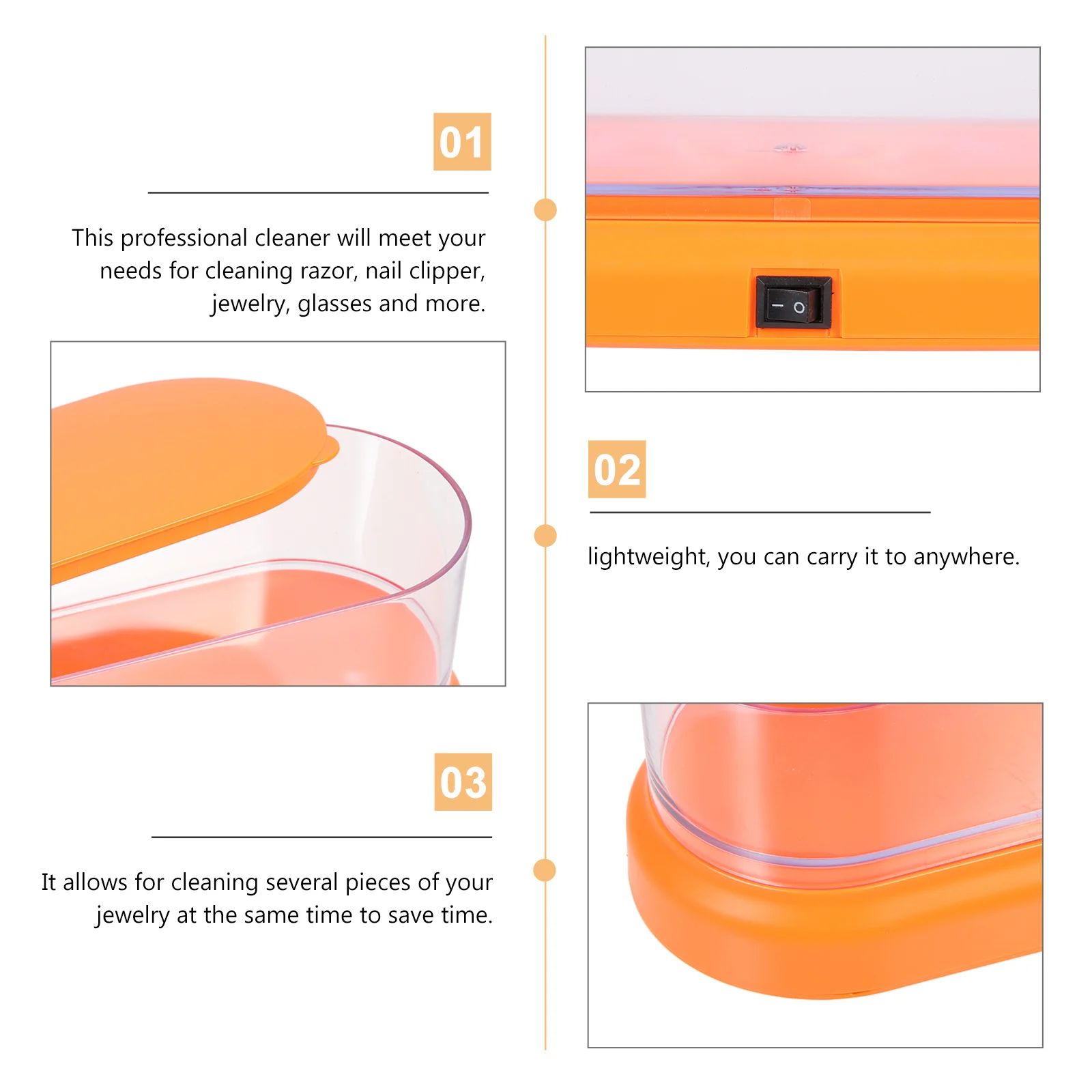 

Ultrasonic Cleaner For Glasses Jewelry Rings Metal Tableware Compact Cleaning Machine Portable Small Items Washer Tool