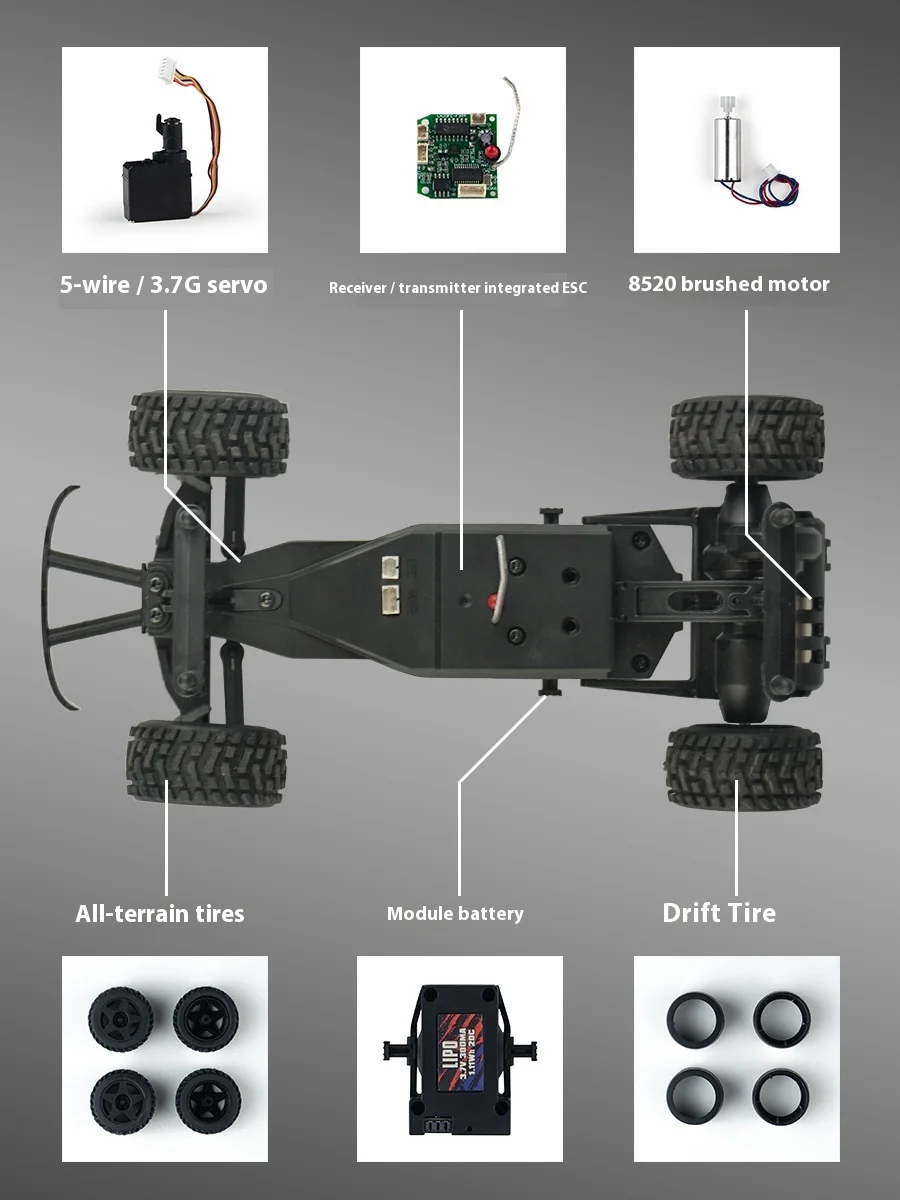 Piña Rc profesional Drift Car Sg2410 Control remoto tracción en la rueda trasera cámara tirar coche simulación Control remoto modelo Coche